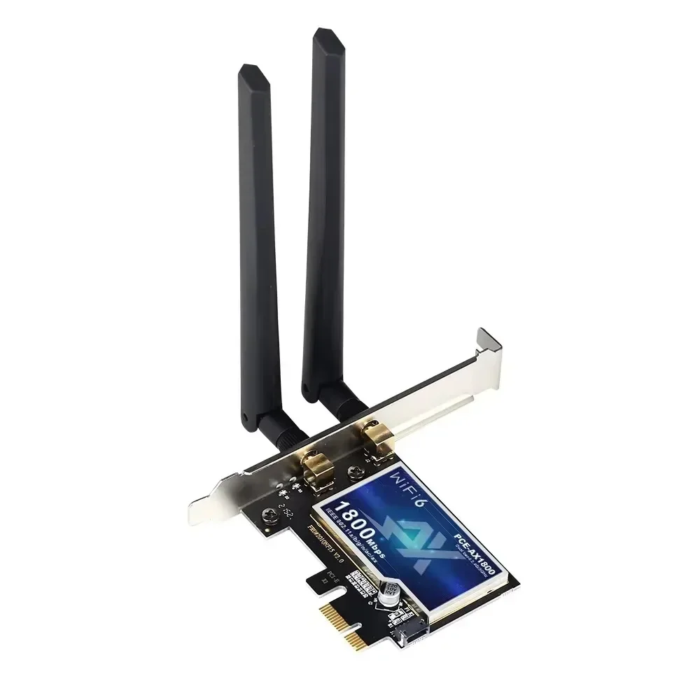 1800Mbps WiFi 6 PCIe محول لاسلكي سطح المكتب PCIe محول BT5.2 802.11AX AX1800 2.4G/5G بطاقة WiFi لـ Win10/11