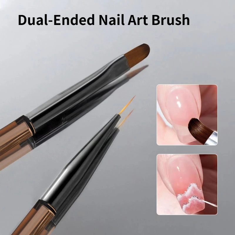 

Dual-Ended Nail Art Brush Extension Nail Gel Rhinestone Handle French Tip For Manicure Design Polish Gel Liner Professional Pen