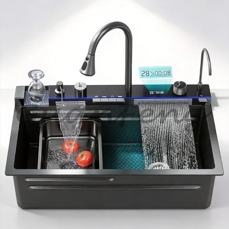 Modern Square Double Bowl Stainless Steel Kitchen Sink, Luxury Commercial Sink for Hotel, Restaurant & Home Kitchen