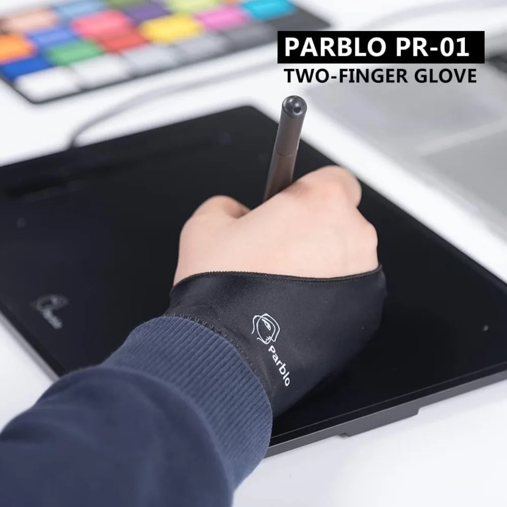 قفاز رسم Parblo PR-01 مكون من قطعتين - قفاز فنان بتصميم إصبعين لليد اليمنى واليسرى #5