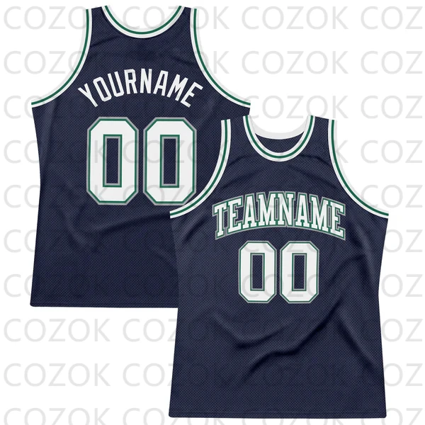 Custom Dark Blue Color Series Basketball Jersey Basketball Tank Tops O-neck for Men Personalized Team Unisex Top