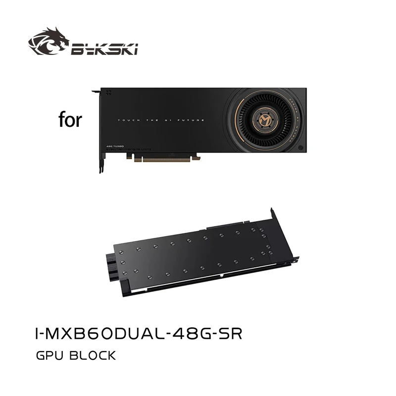 Bykski GPU Water Block for MAXSUN Intel Arc Pro B60 Dual 48G Turbo Card, AI Intelligence Cooler Radiator I-MXB60DUAL-48G-SR