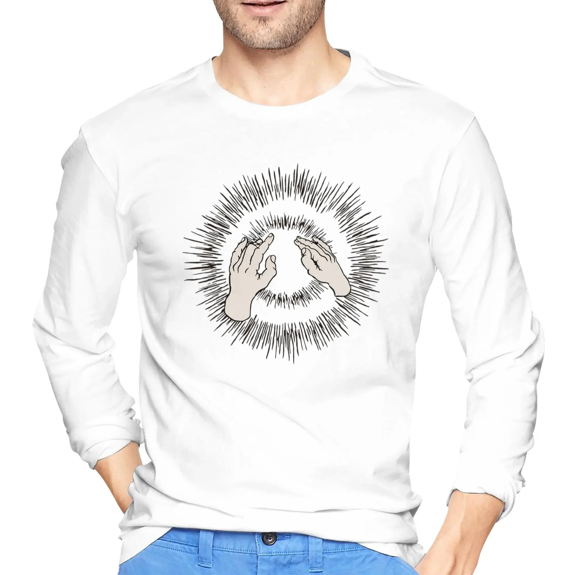 

Godspeed You Black Emperor Lift your skinny fists Men's Long Sleeved T-shirt Round Neck T shirts Spring and Autumn Men tops