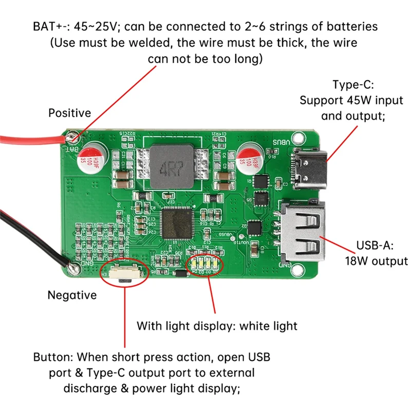 High Quality-Lithium Battery Protection Board Two Way Fast Charging Module For Mobile Power Bank