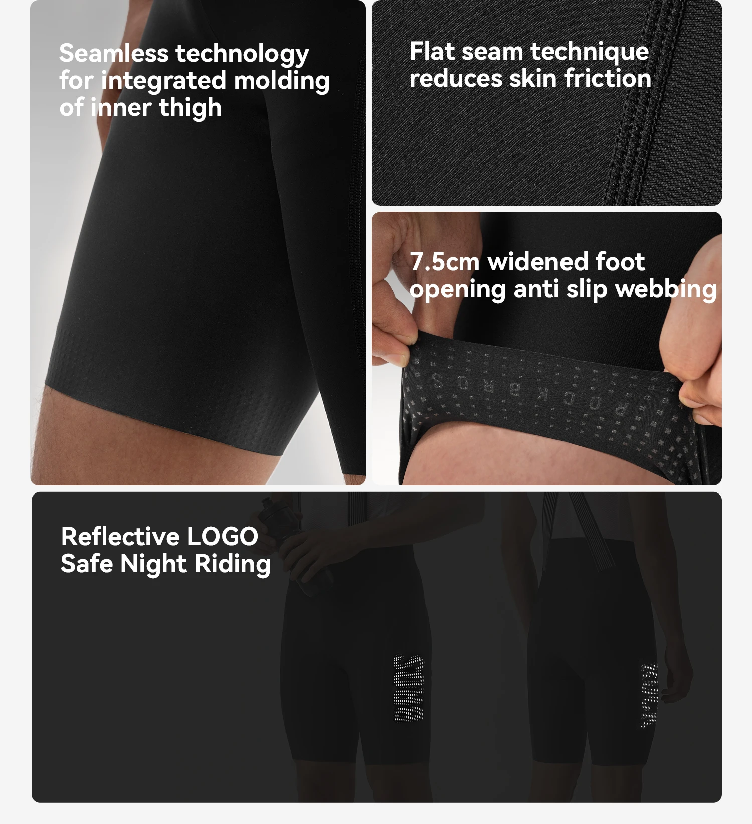 ROCKBROS Herren-Radlerhose, Sommer, 3D-Druck, mit integriertem Polster, antibakterielle, atmungsaktive Fahrrad-Latzhose. – Detail 21