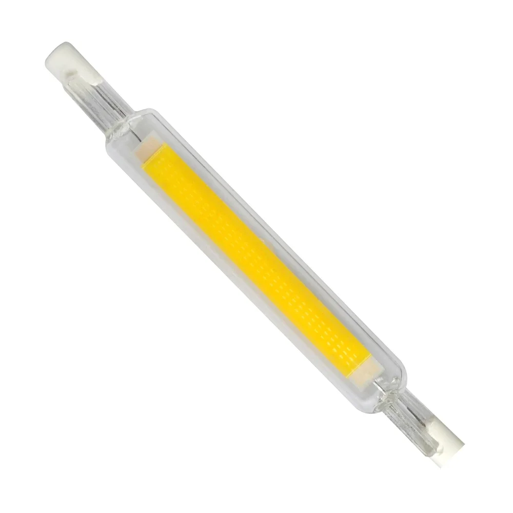 Ampoule LED COB R7S à intensité variable, 78mm, 118mm, 15W, 30W, 50W, Tube en verre céramique, Remplacement de budgétaire halogène