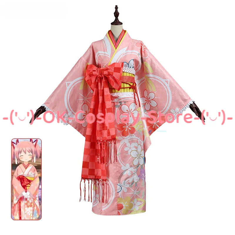 

Kaname Madoka Cosplay Costume Anime Puella Magi Madoka Magica Cosplay Kimono Dress Party Suit Halloween Uniforms Custom Made