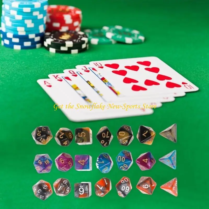 

E56D 7 шт./упак. различное количество граней акриловые кубики игровой реквизит развивающая игрушка для детей многогранные кубики