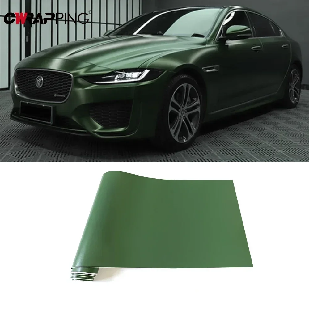 Car Decorative Stickers Matte Military Green Waterproof Film PVC Material GM Motorcycle Body Color Changing Stickers Accessories