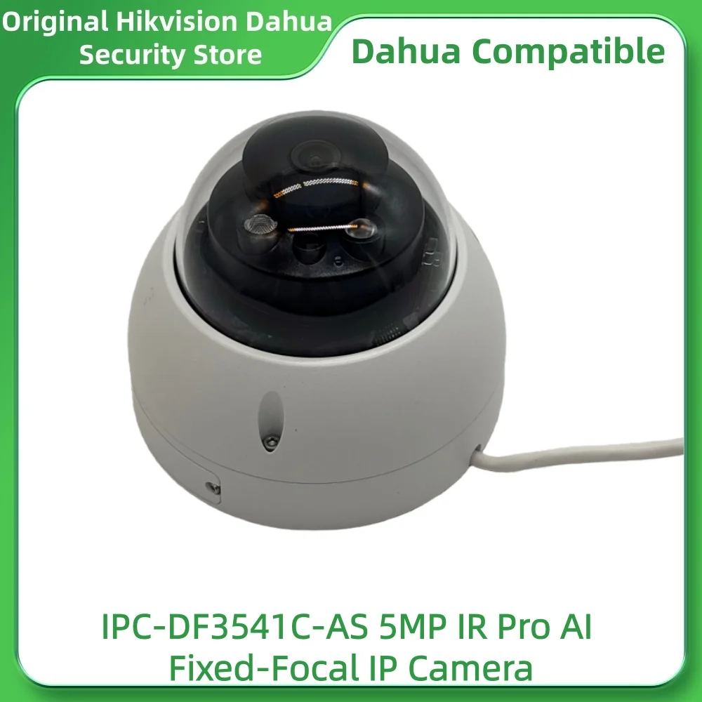 Dahua Compatible IPC-DF3541C-AS 5MP IR Pro AI Fixed-Focal IP Camera Built-in Mic & Speaker Micro SD Card Slot PoE IP67 IK10