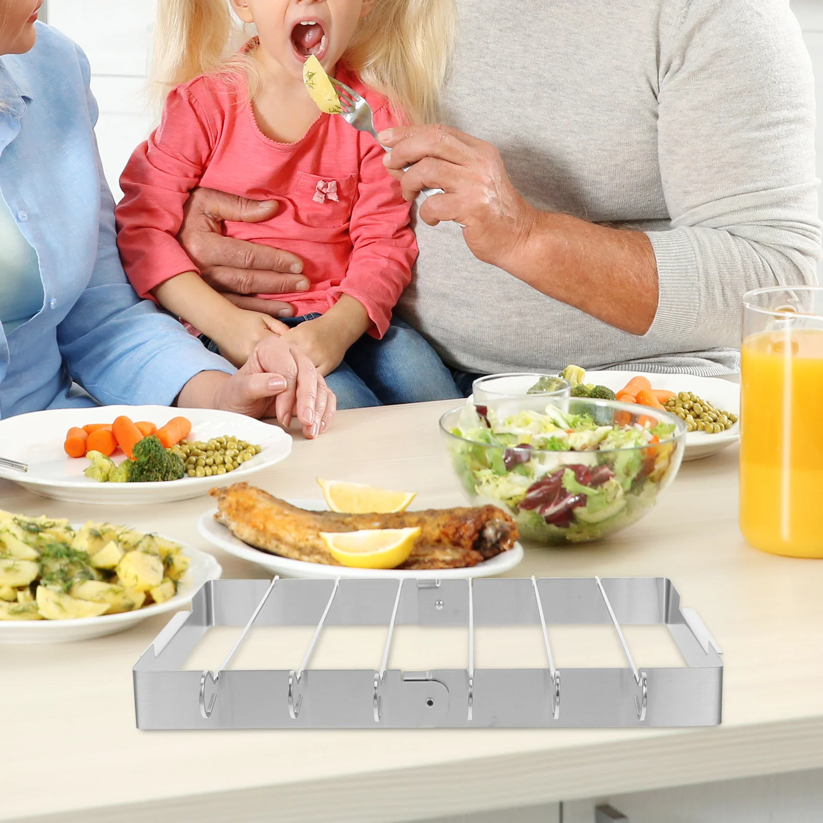 

2Set Foldable Stainless Steel Barbecue Skewer Rack Portable Holder for Outdoor Camping Picnic Bbq Grilling Grill Rack