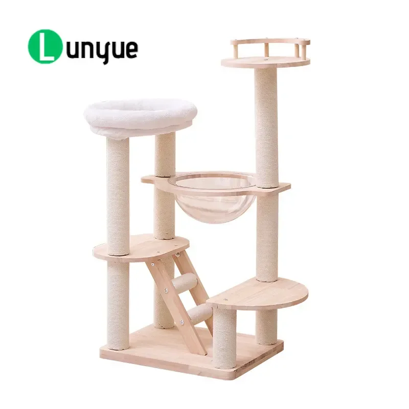 Large Space Capsule Cat Tree Integrated Climbing Frame Nest Scratching Board Jumping Platform for Short Legged Cats All