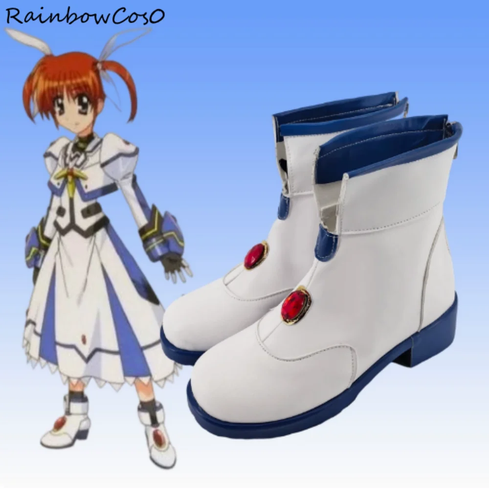Takamachi Nanoha 마법 소녀 리리컬 나노하 코스프레 신발 부츠 게임 애니메이션 할로윈 크리스마스 RainbowCos0 W4871