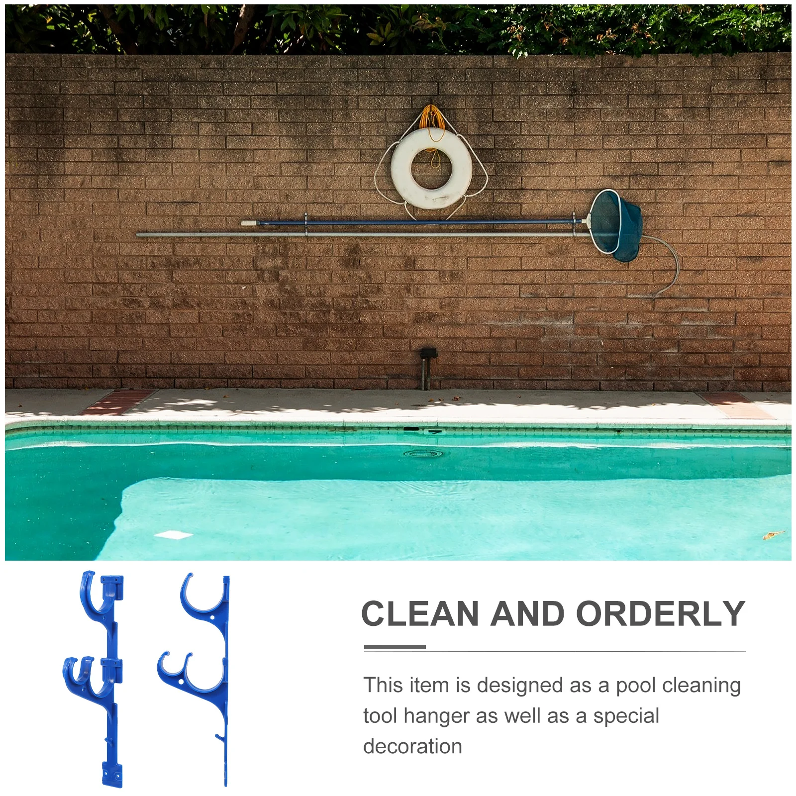 

4Pcs Poolside Rod Plastic Hanging Hook Storage Organizer for Swimming Pool Cleaning Accessories Poolside Hanging Hook