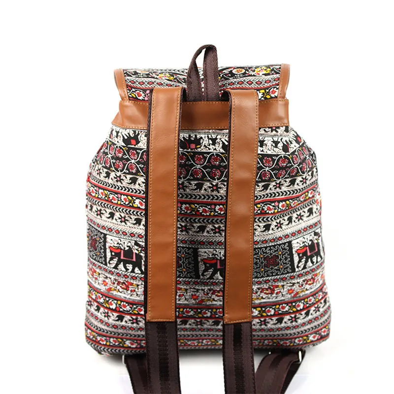 Neue ethnische Stil Rucksack Leinwand Schult asche Retro Rucksack Reise rucksack Laptop Plecak Damski Frauen Rucksäcke Sack Bolsos