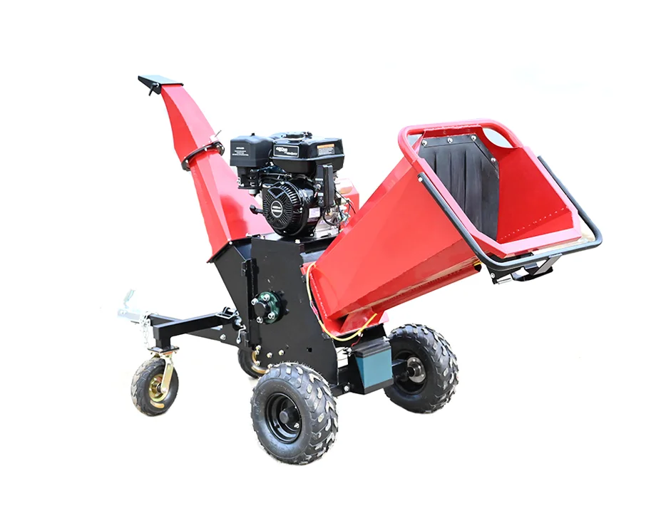 15hp Garden Tree Shredder Petrol Powered Branch Crusher Wood Chipping Machine Mini Wood Chipper Firewood Processor Wood Chipper
