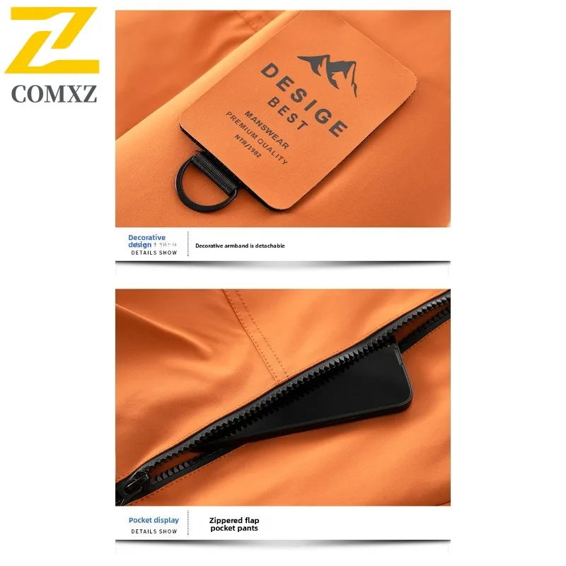 COMXZ Luxury Men Down Jacket Classic Hood Outdoor Working Cold Protection Puffer Jacket Leisure Business Comfortable Winter Coat