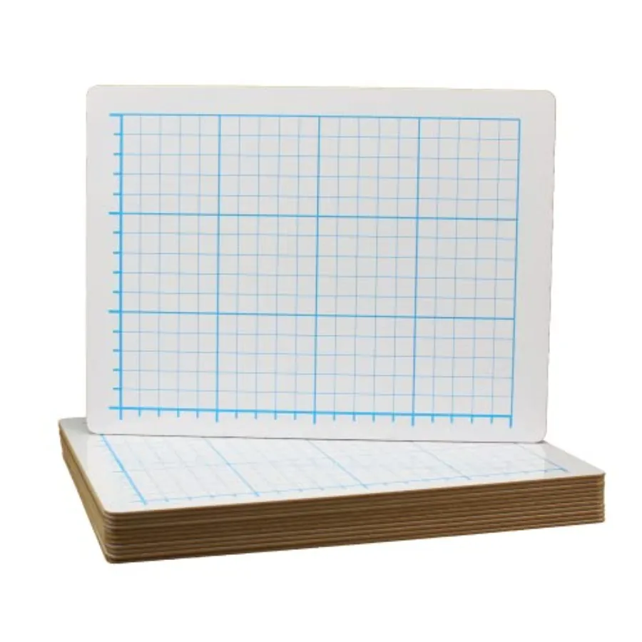 Flipside Dry Erase Rectangle Graph Quadrant Lined/Plain Two-Sided Boards Inch of