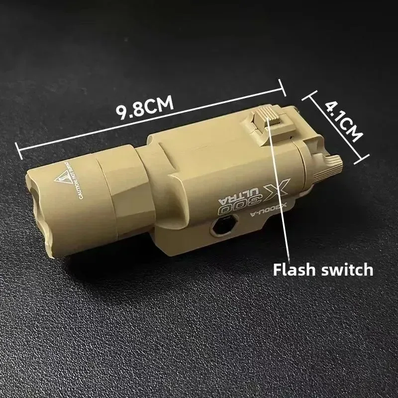 Linterna de alta intensidad dos en uno X300U: se adapta a riel de 20 mm, para pistolas de juguete Airsoft, caza, cerillas CS
