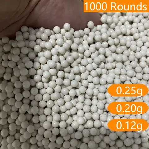 1000 Kul Airsoftowych BB 6mm 0.25g/0.2g/0.12g Kulki Paintballowe Strikeball do Ćwiczeń Strzeleckich Airsoft Amunicja Plastikowa
