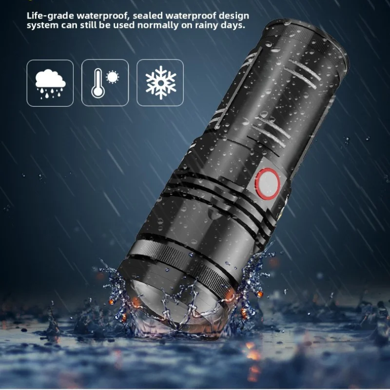 Professional 4 Light Mode Zoom Fishing Light 60hrs Rechargeable Waterproof Aluminum Alloy Long Runtime Night Fishing Torch Led