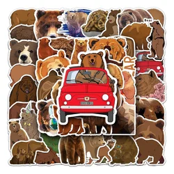 50pcs Cartoon Brown Bear Stickers For Ipad Laptop Scrapbook Adesivos Craft Supplies Animal Sticker Pack Scrapbooking Material