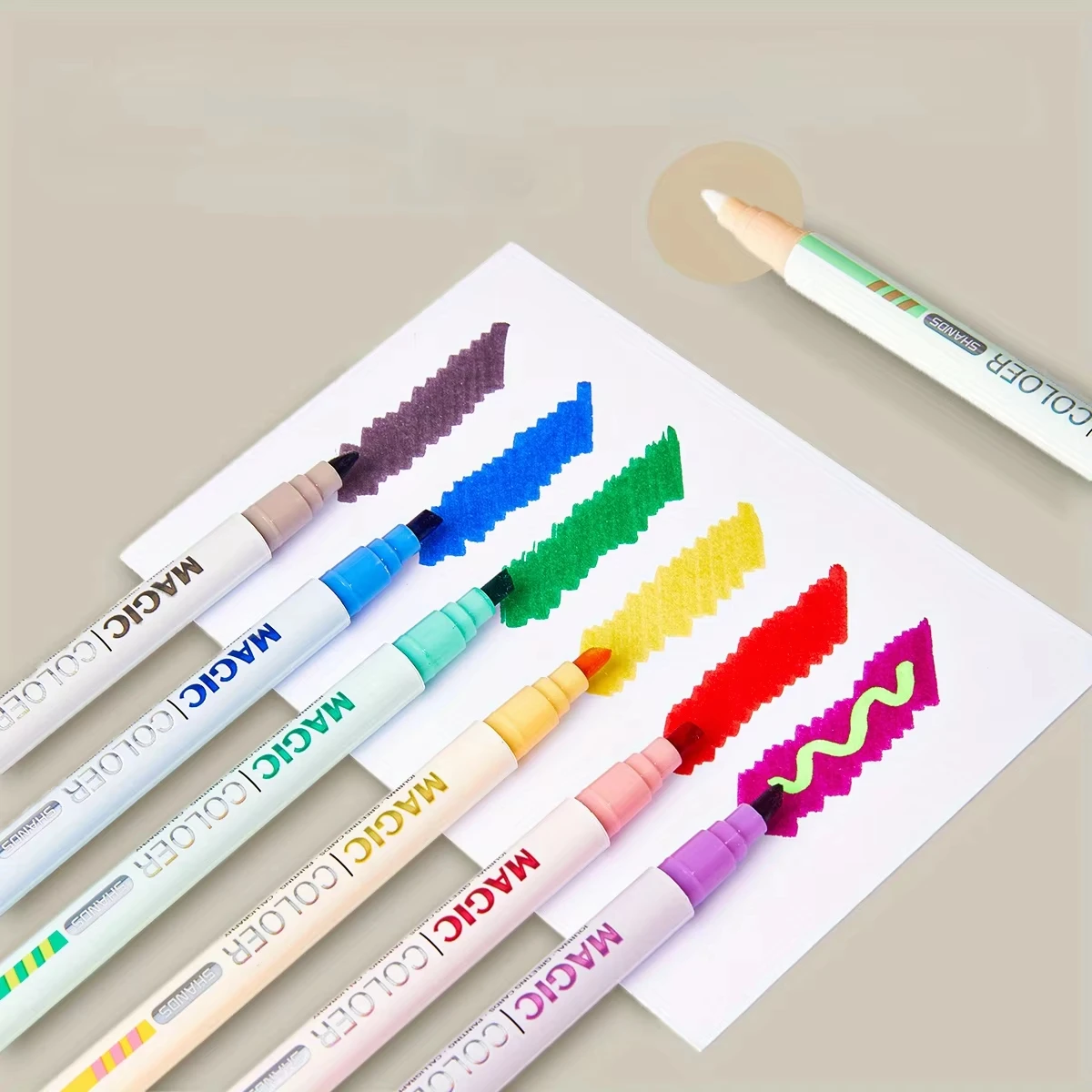 Magic Color Changing Fluorescent Pen, Double Headed Color Pen, Used for Art Learning, School Supplies, and Student Coloring Pen