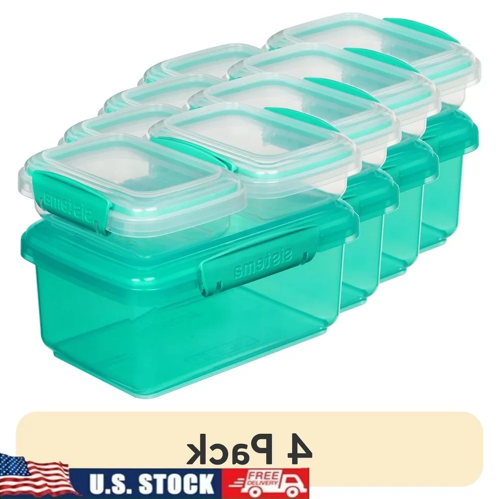 

Klip IT Plastic Food Storage Containers Set of 3 Easy Locking Clips Flexible Seal Stackable Dishwasher Safe On The Go