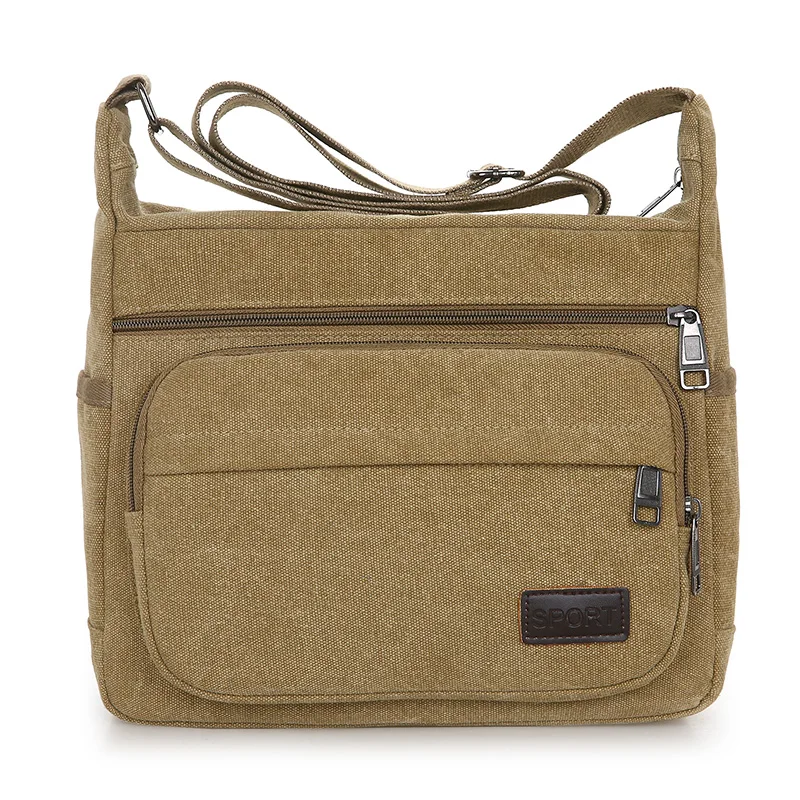 Men's Canvas Backpack Crossbody Travel Bag Mobile Phone Bag Single Shoulder Bag Korean Style New Model Leisure Soft Handbag