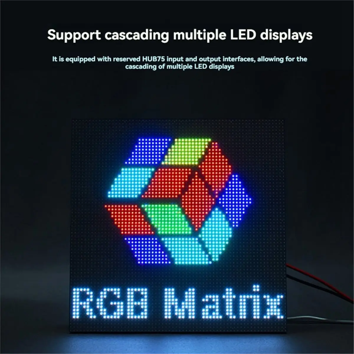 AC※▼●1061-P3 LED Flexible Matrix Display 192x192mm 64x64 Pixels 1/32 Scan Full Color P3 LED Matrix Display