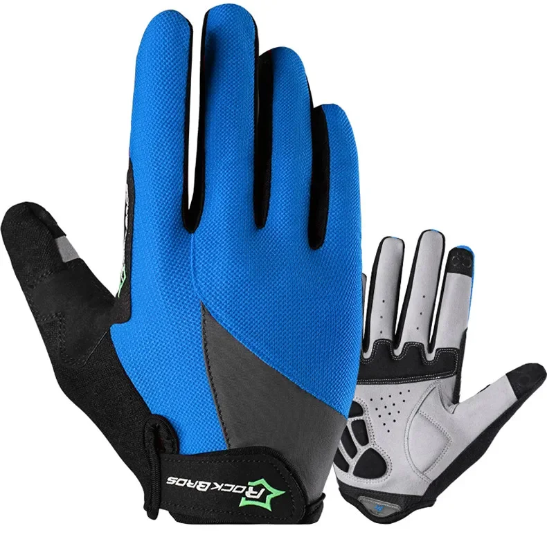 ROCKBROS Fahrradhandschuhe, atmungsaktiv, Vollfinger-Fahrradhandschuhe, Herren und Damen, Frühling, Bildschirm, Touch, Sport, MTB, Straße, lange Fahrradhandschuhe – Detail 1