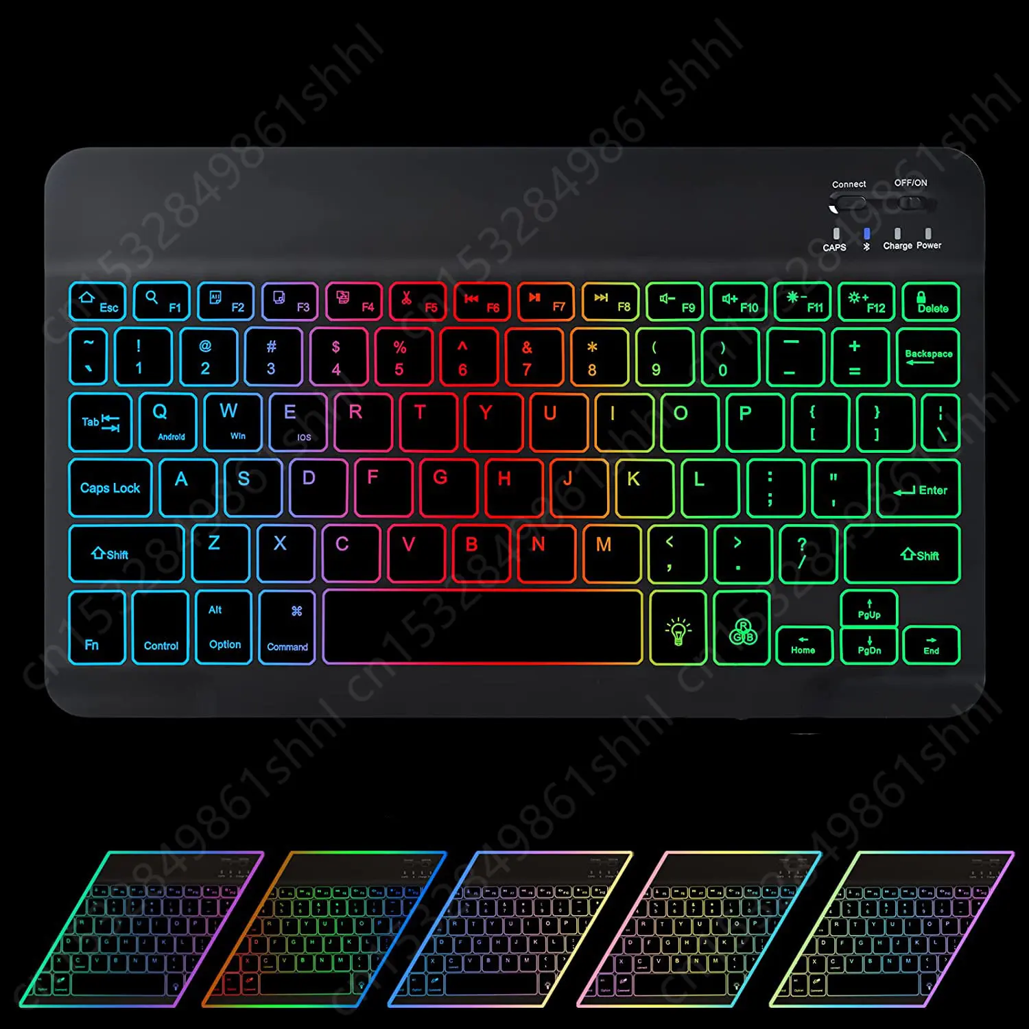 Rainbow Backlight Keyboard Case for Redmi Pad SE Tablet Case for Redmi Pad SE 11 inch Russian Spanish Portuguese Keyboard Cover