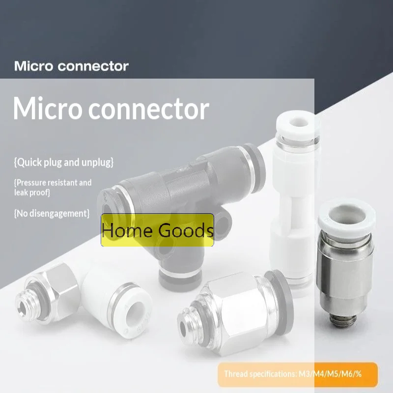 Mini Pneumatic Air Tube 90 Degree Elbow Quick Push In Fitting PL Series Multi Thread Pneumatic Connectors