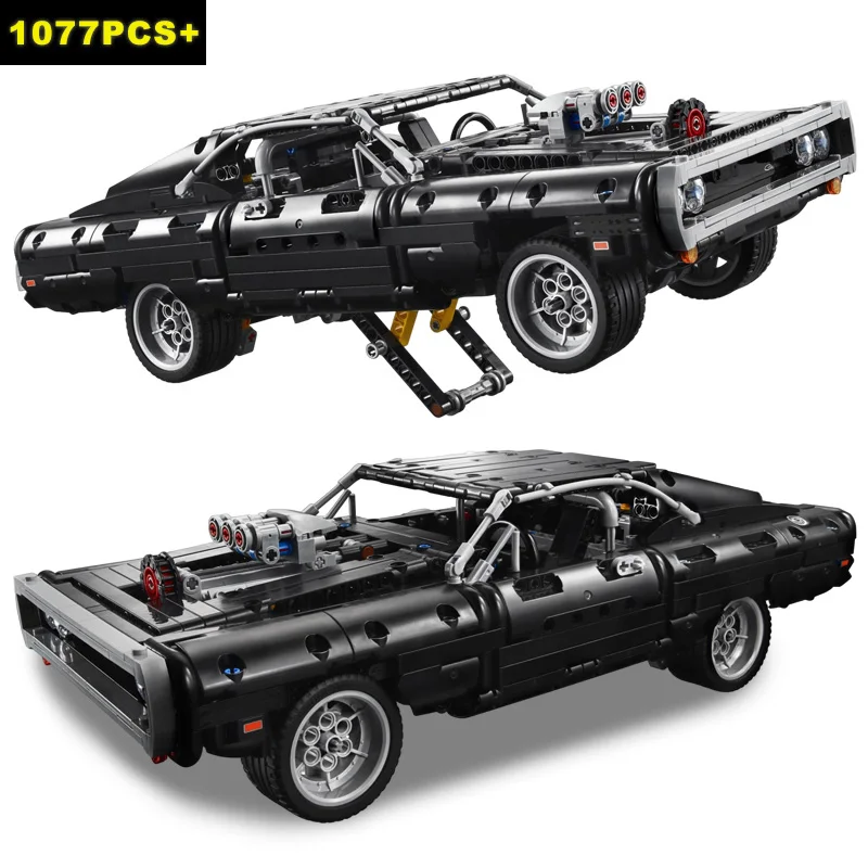 Technical Vehicles Dodge Charger Racing Car Building Blocks Set Toys Model Fast Furious MOC Assemble Bricks For Boys Adult Gifts