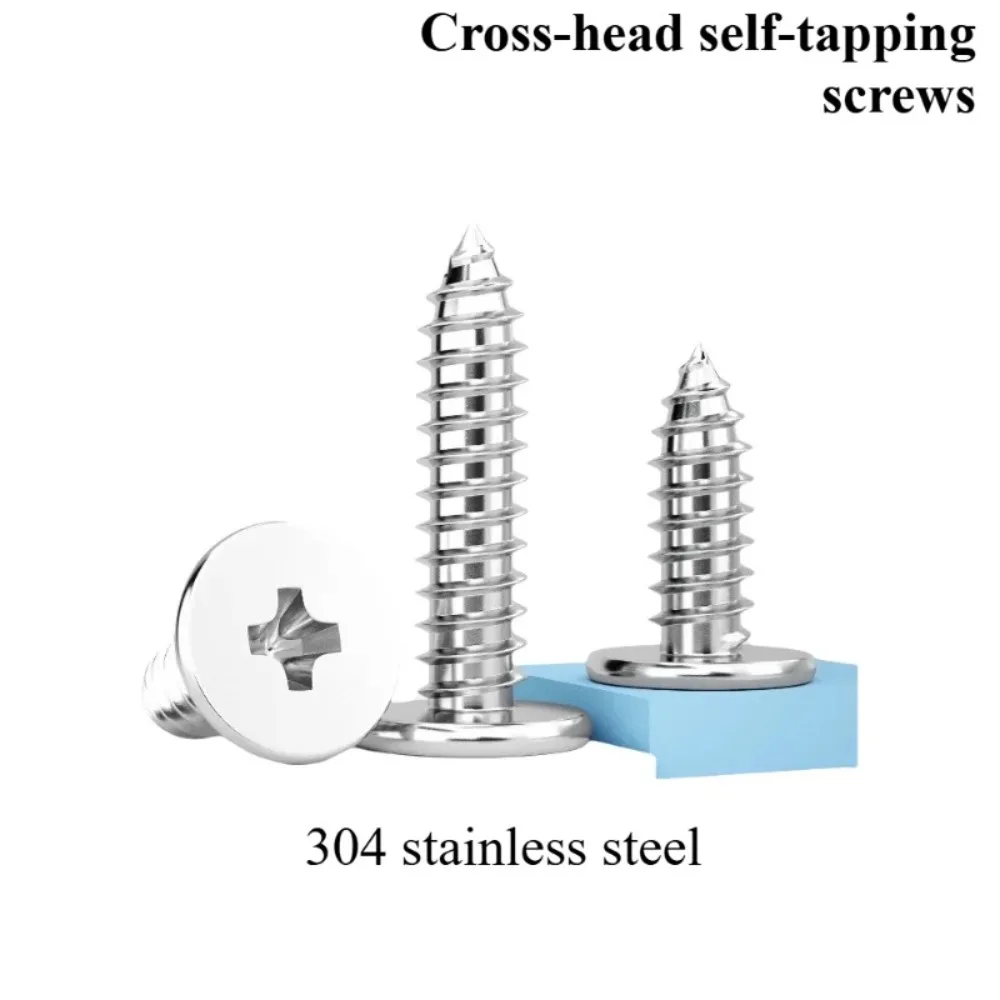 

304 stainless steel flat head self-tapping screw CA ultra-thin head cross countersunk head self-tapping M2M3M4M5mm