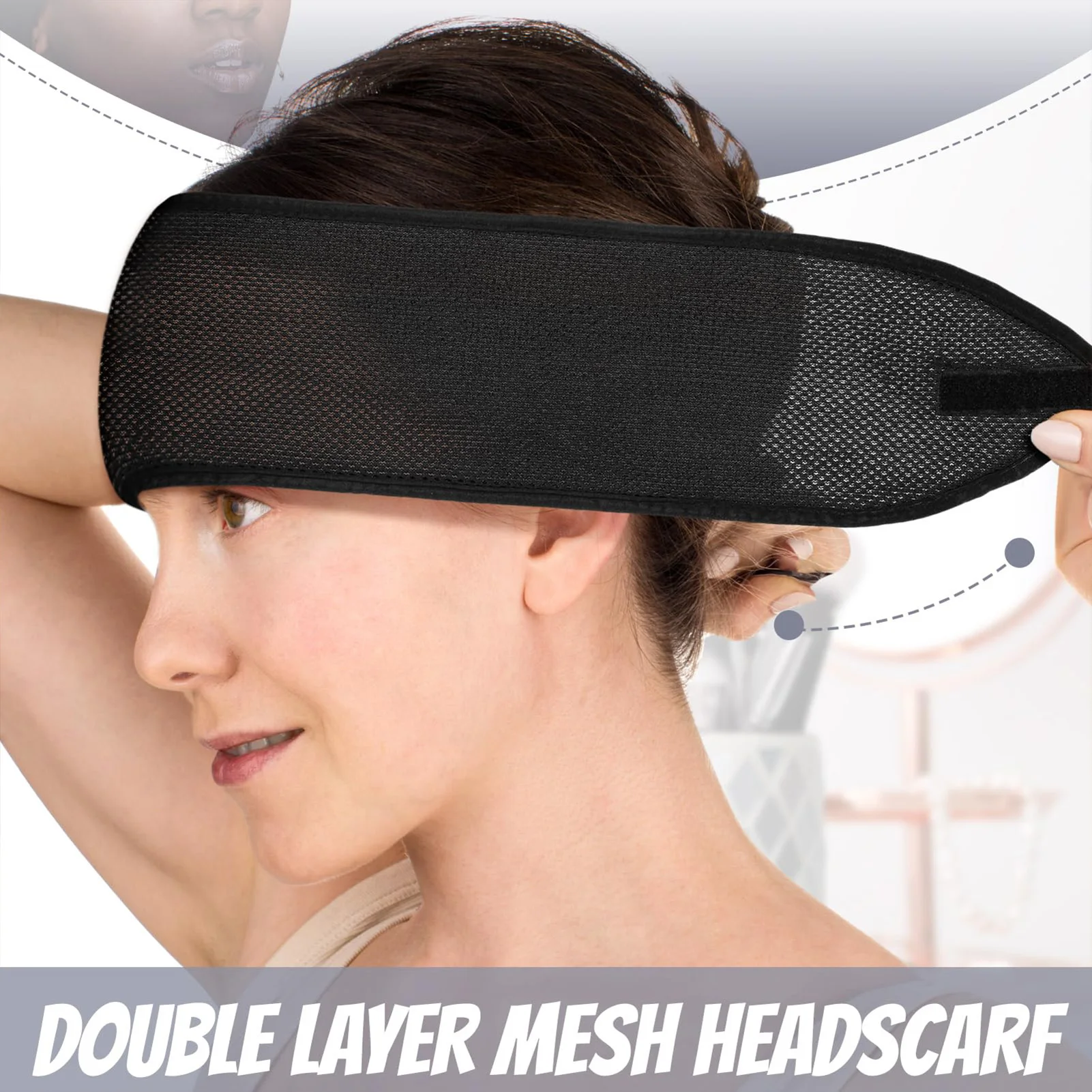 Hair Wraps For Women Adjustable Breathable Soft Headband For Sports Gym Yoga Workout Sleeping Spa Beauty Routine