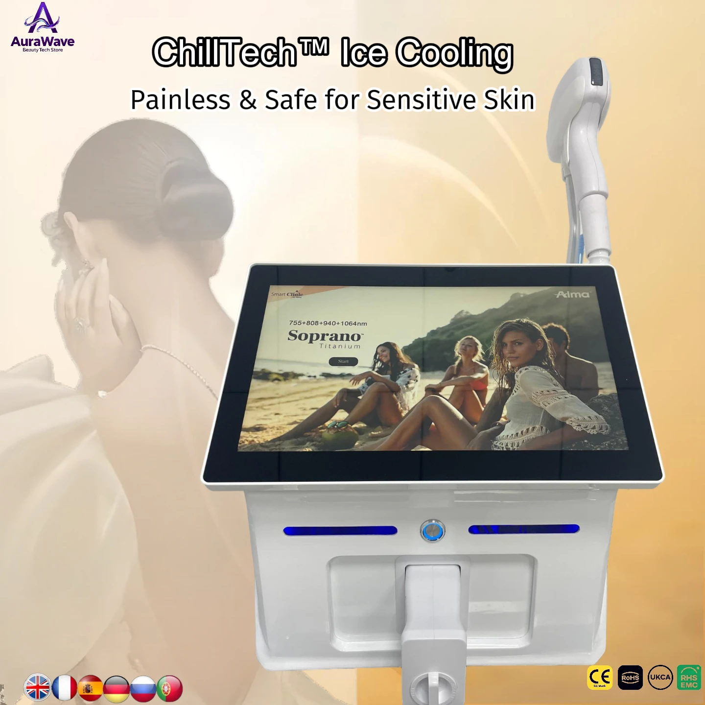 

Диодный лазер для удаления волос Александритовый лазерный аппарат для постоянного уменьшения волос с криоохлаждением - для их безболезненных результатов Бытовая техника