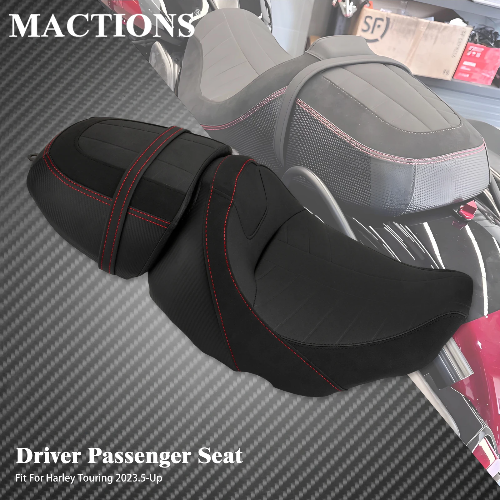 

Motorcycle Two Up Seat Cushion Driver Passenger Seat For Harley Touring Street Road Glide FLTRXSTSE 2024-Up FLHXSE FLTRXSE 23-26