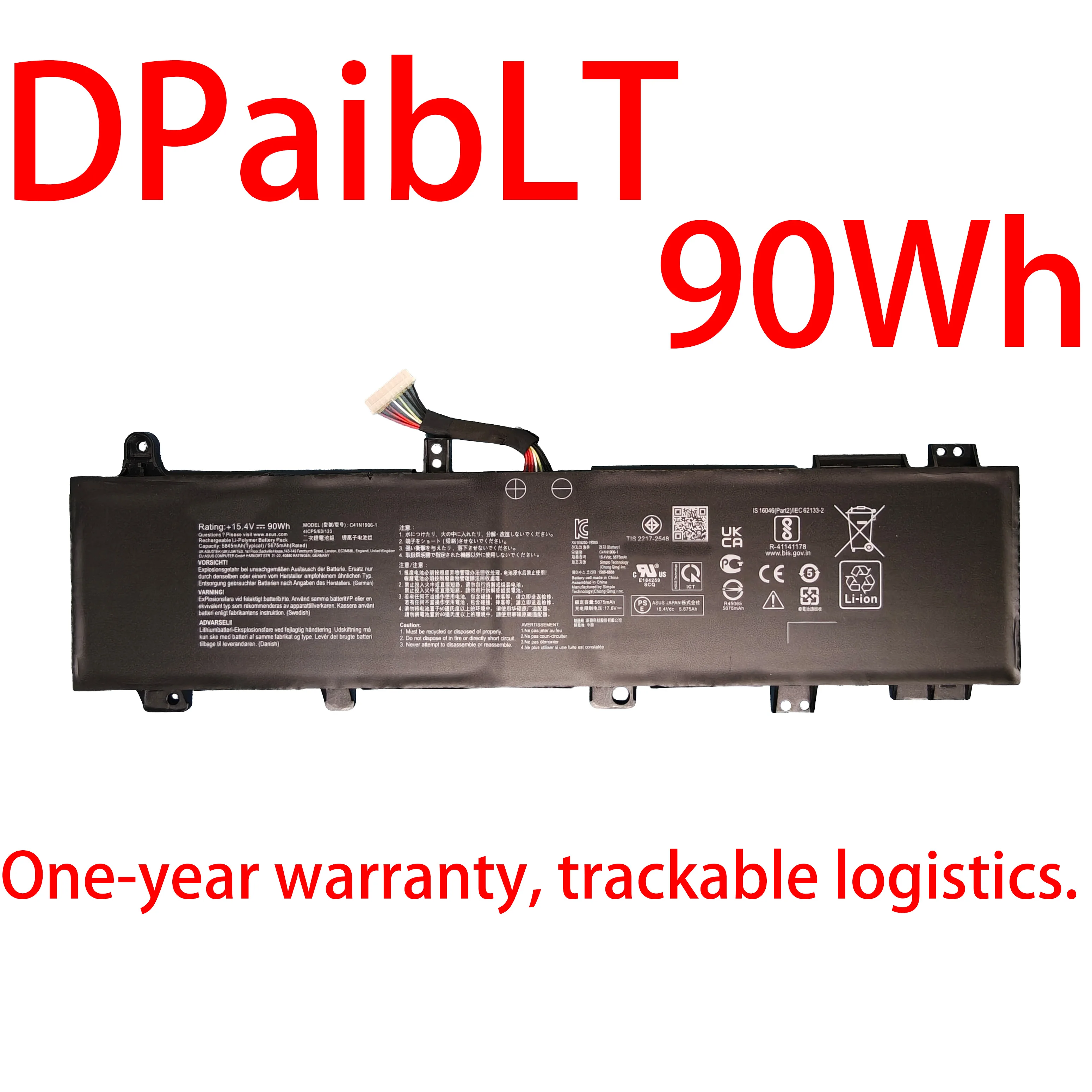 

DPaibLT 15.4V 90Wh C41N1906-1 LAPTOP BATTERY For ASUS GX550LWS GX550LXS FA506QR FA506QM FA706IH FA706QR FX506HC FX506HM FX706H