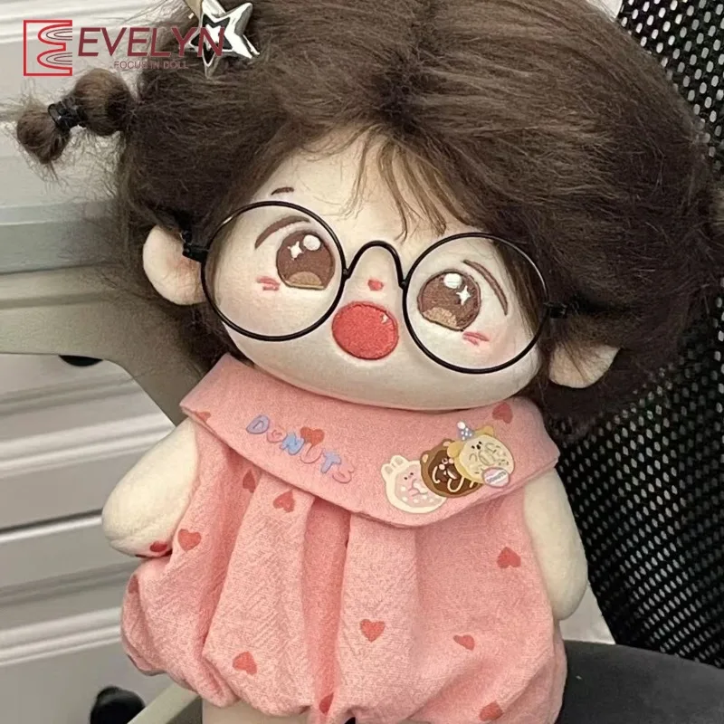 에블린 뉴 20cm 면 인형 드레스 그리드 러브 스커트 세트 귀여운 퍼프 스커트 저렴한 인형 교체 드레스
