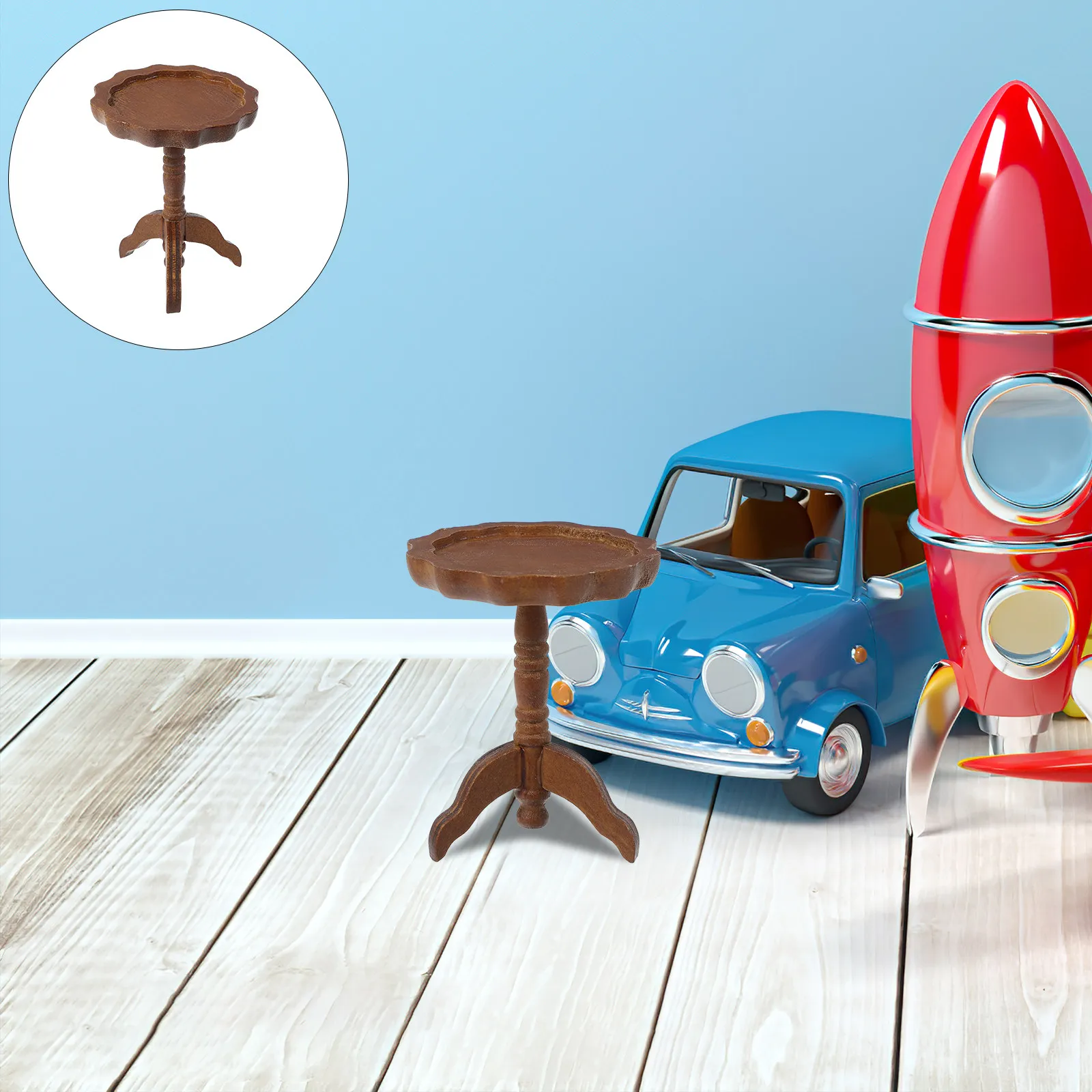 

Миниатюрный деревянный круглый стол в масштабе 1:12 для кукольного домика, мебель для гостиной, декор ручной работы, детализированная деталь интерьера, миниатюрный декор для дома