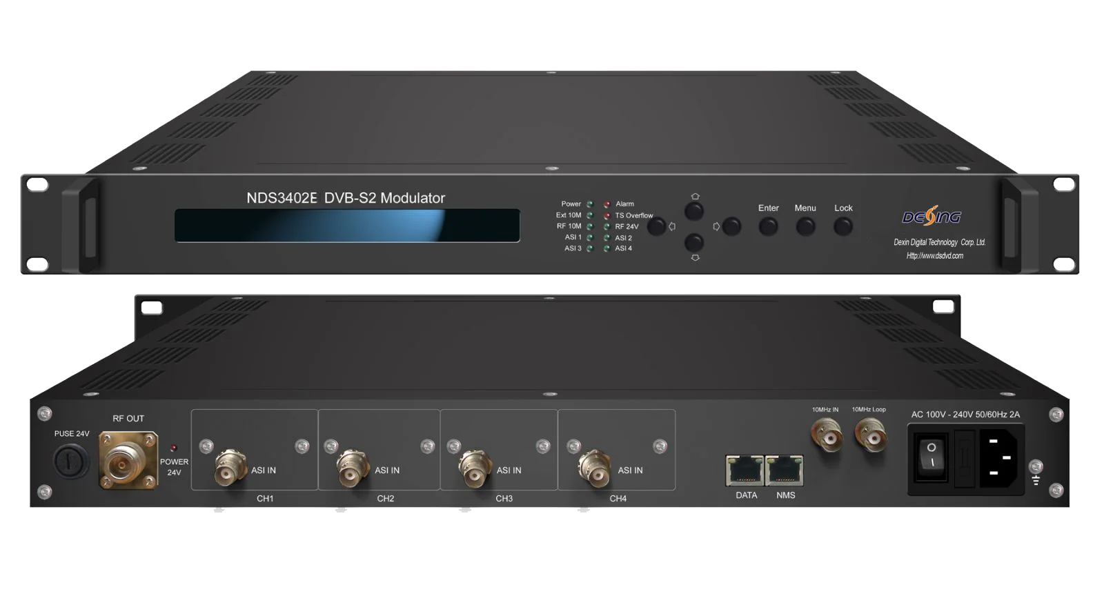 DEXIN NDS3402E Professional Uplink Modulator, Dsng Modulator Ip to Dvb-s2 Modulator, Qpak 8pak 16apsk 32apsk Modulator with CID