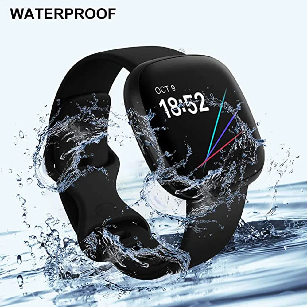 10 Buah Tali Silikon untuk Fitbit Versa 3 Tali Jam Tangan Gelang Pintar Lembut Gelang Olahraga untuk Fitbit Sense Aksesoris Tali Jam Tangan