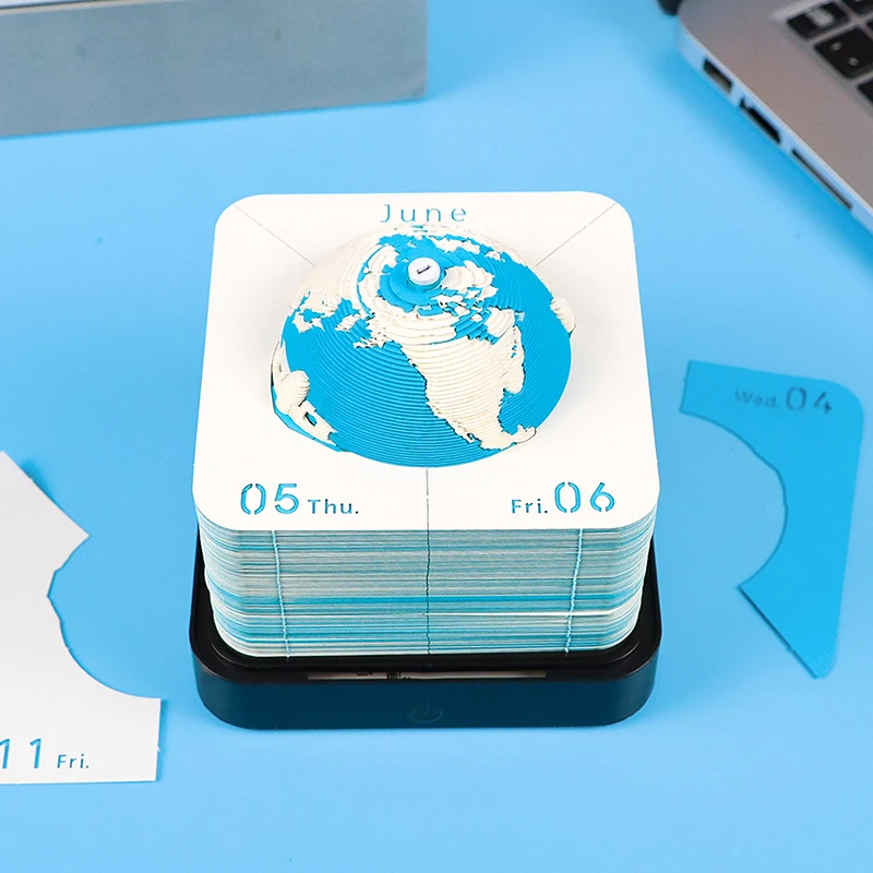 Blocco note 3D Calendario da tavolo Terra Astronauta Sakura Panda Anatra gialla Blocco note animale carino Cancelleria Kawaii Regalo di compleanno di Natale