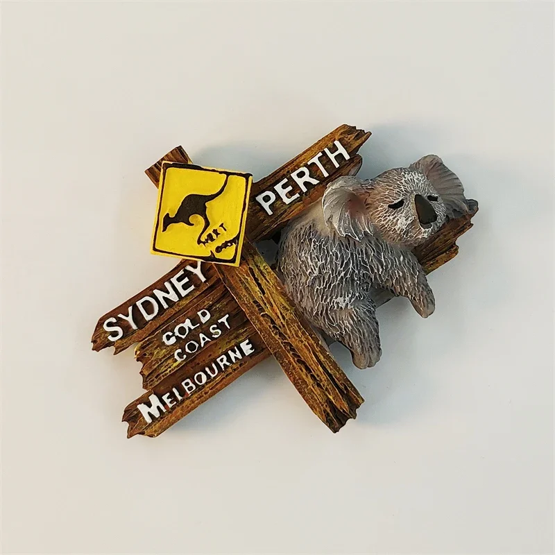 Australia Tourism Souvenir Crafts Creative Koala Road Sign Decoration Magnetic Fridge Stickers Collection Gift