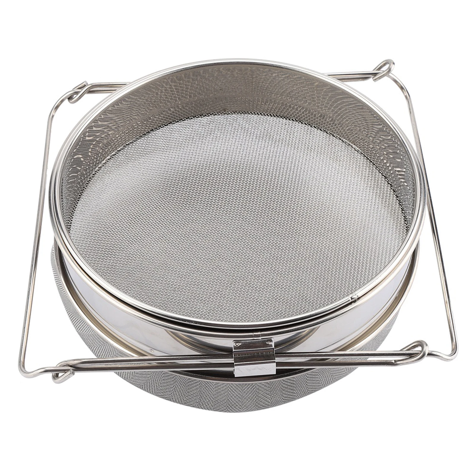 

Stainless Steel Beekeeping Equipment Big Stainless Steel Double Layer Honey Sieve / Strainer / Filter Set with Adjustable Arms