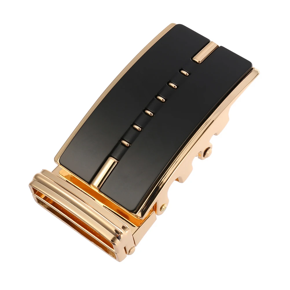 

Automatic Belt Buckle Black Alloy Durable Scratch Resistant Men's Belt Fastener Business Style Unique Buckle for Formal