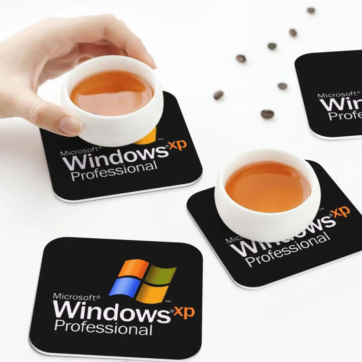 Windows XP Coasters Kitchen Placemats Non-slip Insulation Cup Coffee Mats For Decor Home Tableware Pads Set of 4