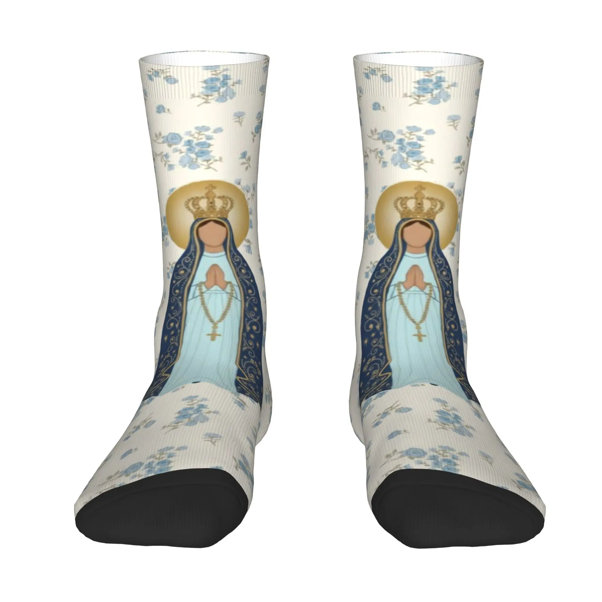 Calcetines Divertidos Personalizados con la Virgen María para Hombre y Mujer, Calcetines Deportivos de Baloncesto con Estampado 3D