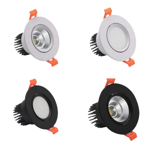 디밍이 가능한 Led 다운 라이트 COB 스포트 라이트 3w 5w 7w 9w 12w 15w AC85-265V 천장 매입형 실내 조명